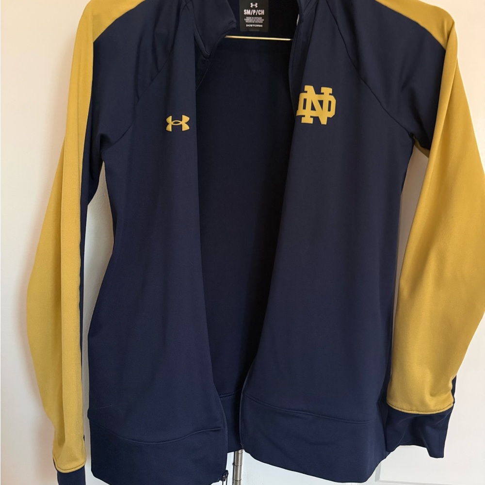 Under Armour Navy and Gold Notre Dame Full-Zip Jacket